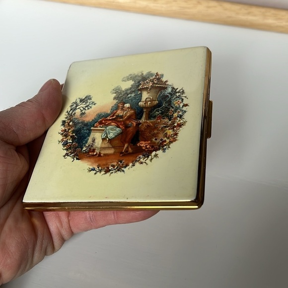 Colibri Compact Card Cigarette Case Courting Couples Park Lane Gold England - Picture 13 of 15